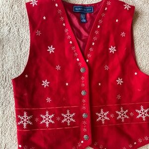 Karen Scott Christmas Snowflake vest